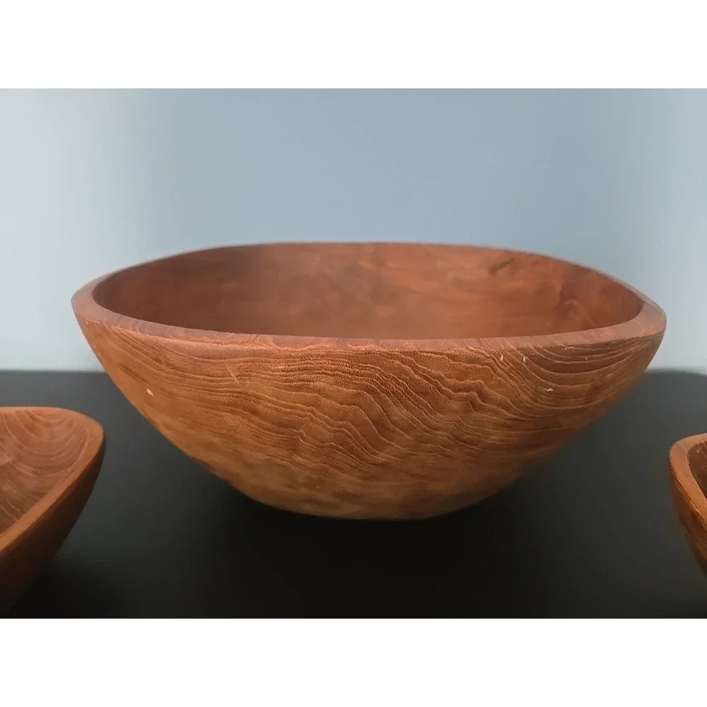 Vintage Goodwood Genuine‎ Teak Wood Salad Bowl  Utensils Set Of  7 Thailand